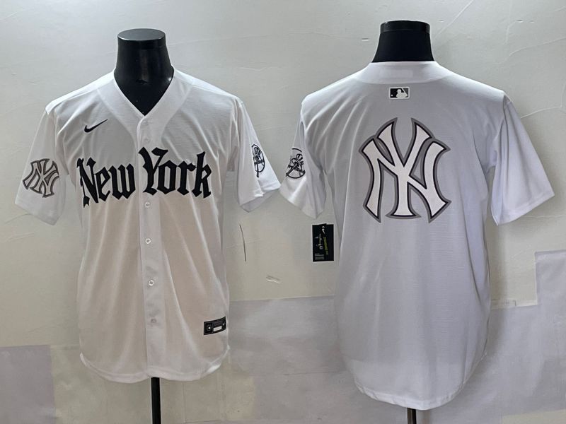 Men 2025 New York Yankees Blank White Five generations Joint Name Nike MLB Jersey style 84->new york yankees->MLB Jersey